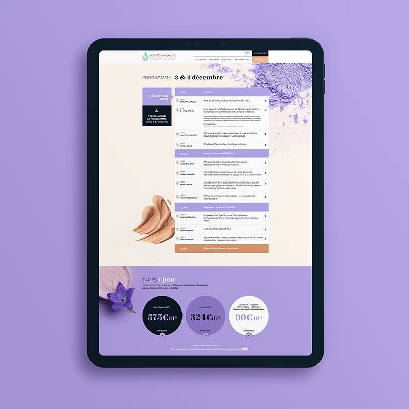 SFC site web tablette
