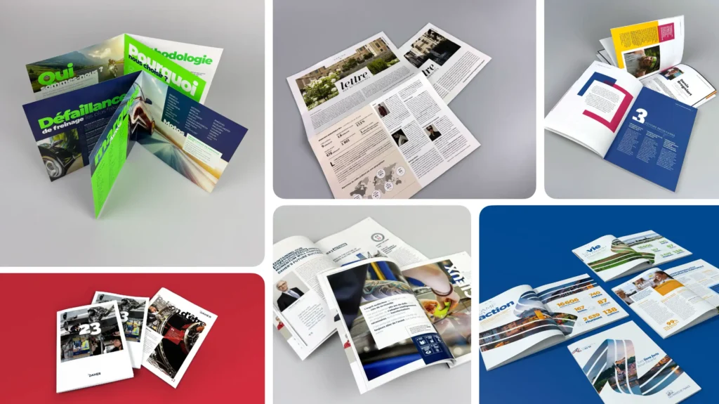 Visuel illustrant la création graphique : identité visuelle (mockup de logo, charte, packaging) copie