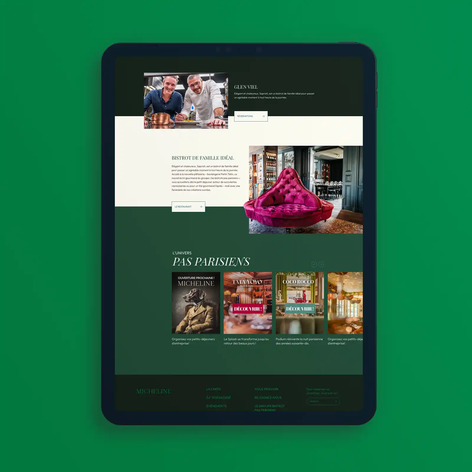 Site web restaurant micheline agence o communication